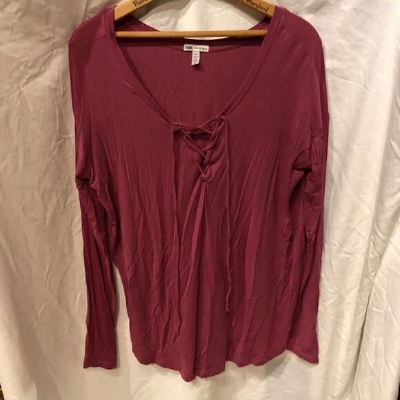 Pink Super soft Blouse Wine color Small - Picture 1 of 8